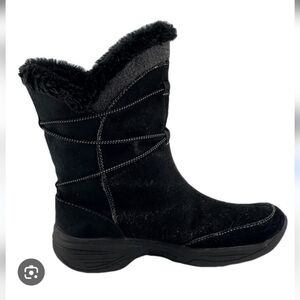 Croft & Barrow Womens Black Faux Suede Winter Boots
